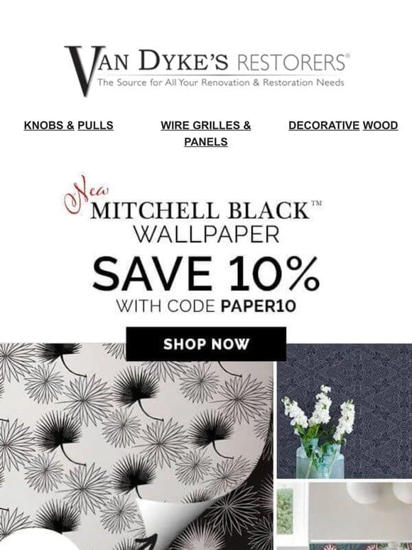 New for Van Dyke’s Customers: Mitchell Black Wallpaper