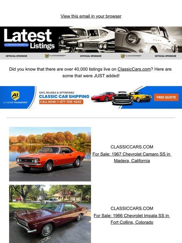 New listings available on ClassicCars.com!