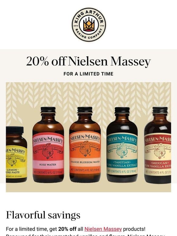 Nielsen Massey is Now 20% Off!