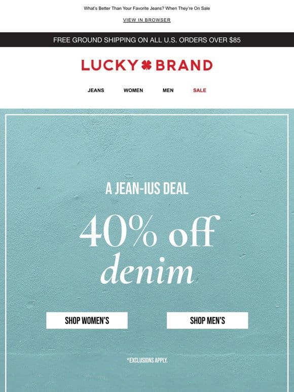 Not A Dream! Denim Is 40% Off