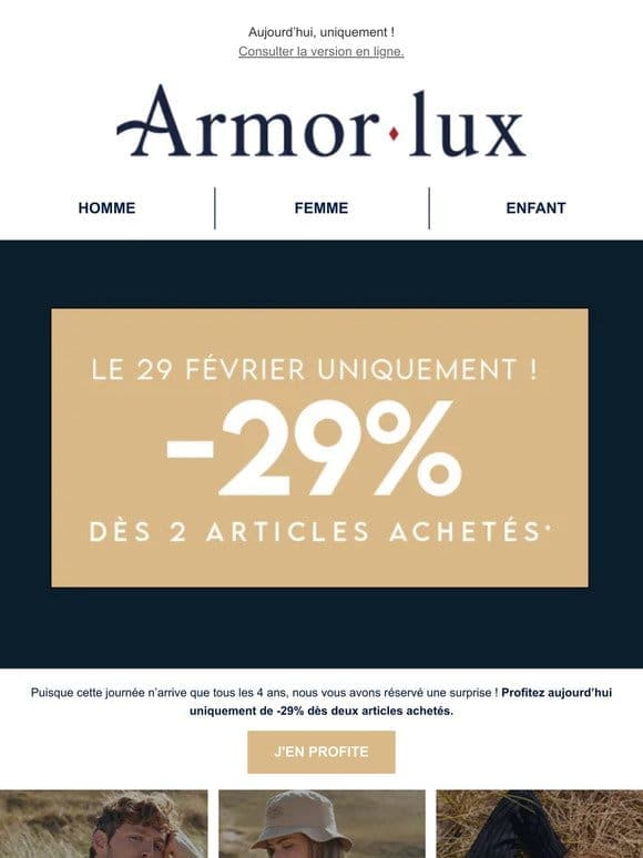 OFFRE EXCEPTIONNELLE : -29% dès 2 pièces achetées