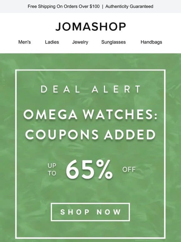 OMEGA DEALS ALERT (Up To 65% OFF)