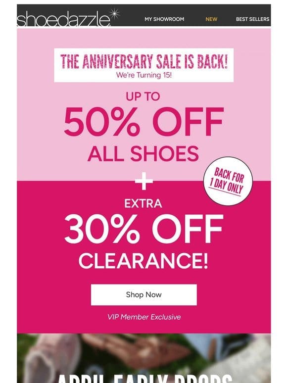 ONE DAY ONLY: 50% Off Shoes & More ✨✨