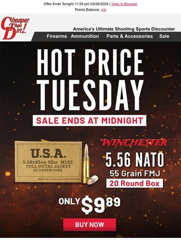 One Day Sale on Winchester 5.56 NATO Ammunition