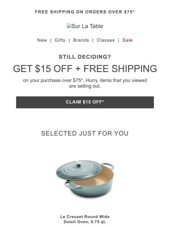 [Open] to view popular items… and get $15 off.*