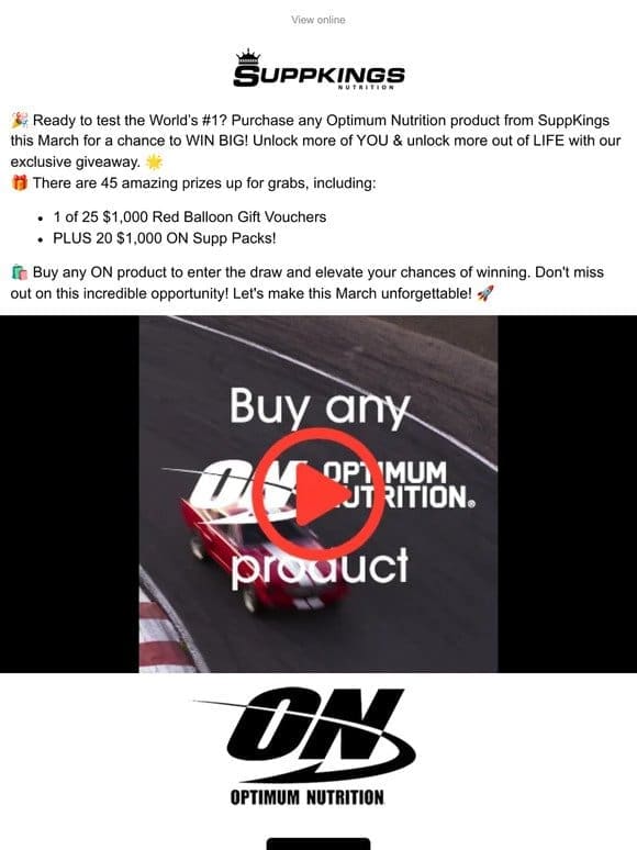 Optimum Nutrition Unlock More You Win Promotion March 2024 Live