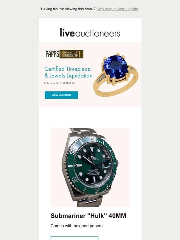 Papps Family Liquidation | Certified Timepiece & Jewels Liquidation