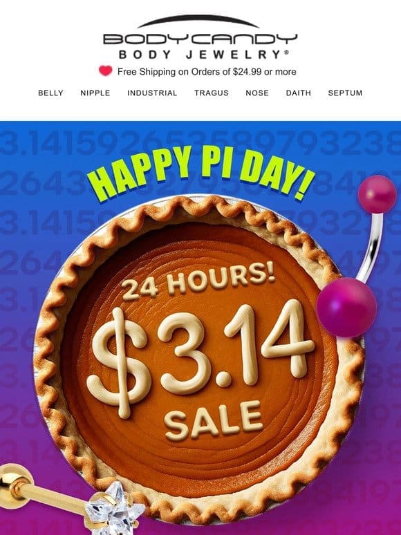 Pi Day = $3.14 Jewelry + An Extra 31.4% OFF