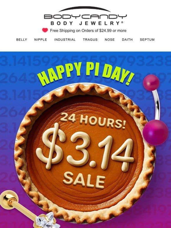 Pi Day = $3.14 Jewelry + Extra 31.4% OFF