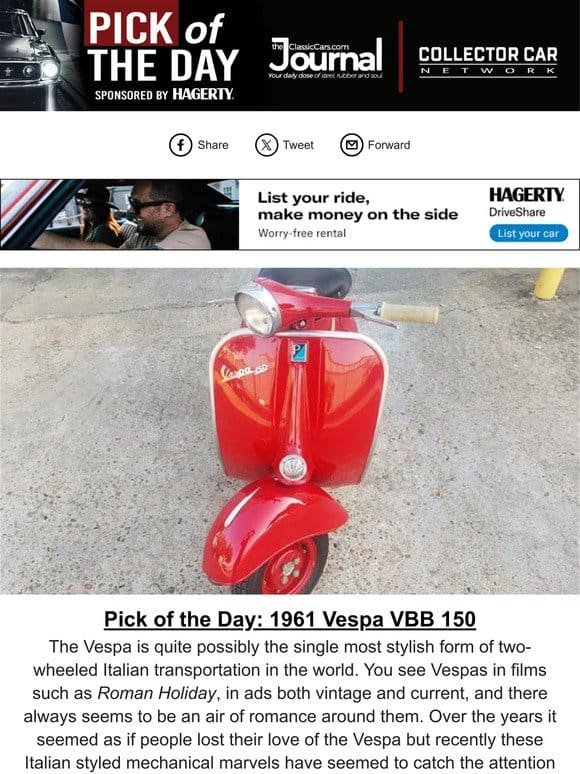 Pick of the Day: 1961 Vespa VBB 150
