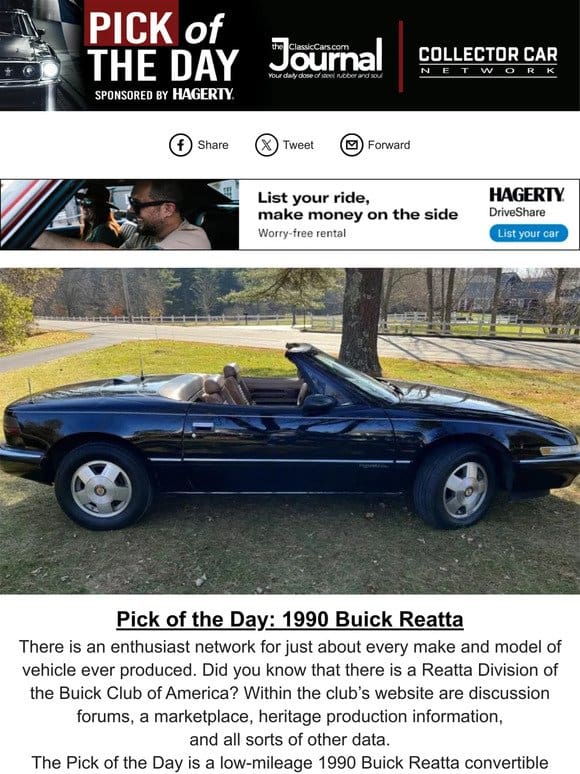 Pick of the Day: 1990 Buick Reatta