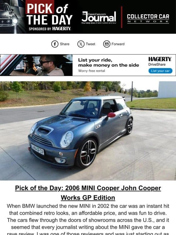 Pick of the Day: 2006 MINI Cooper John Cooper Works GP Edition