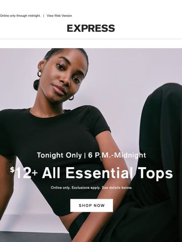 Prep your cart: $12+ essential tops drop at 6 p.m.