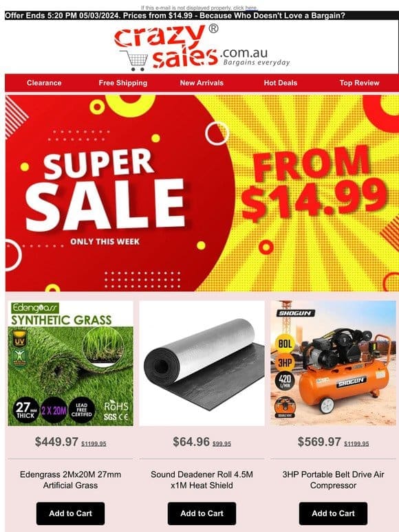 Prices from $14.99 – Because Who Doesn’t Love a Bargain?