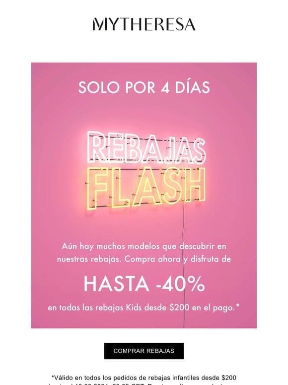 Rebajas Flash Kids: hasta -40%， solo 4 días