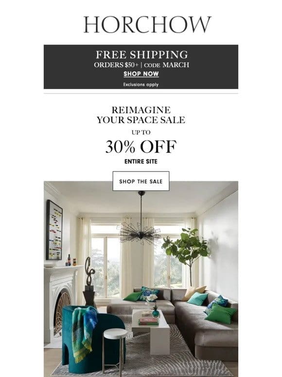 Reimagine Your Space Sale! Save up to 30% now!