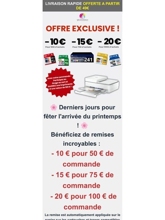 Remises 10€ 15€ et 20€ + concours!