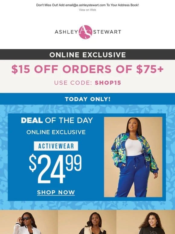 Run， don’t walk…$24.99 ACTIVE Ends TONIGHT!