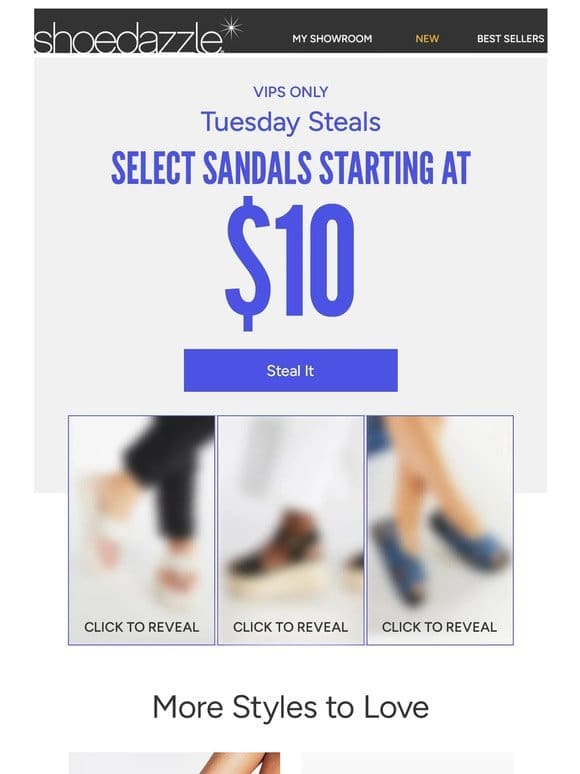 SANDALS STARTING AT $10