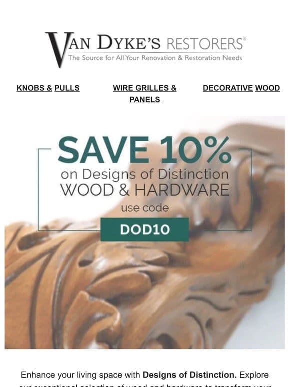 SAVE 10% on Select Wood & Hardware