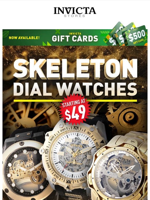 SKELETON DIAL Watches STARTING AT $49❗