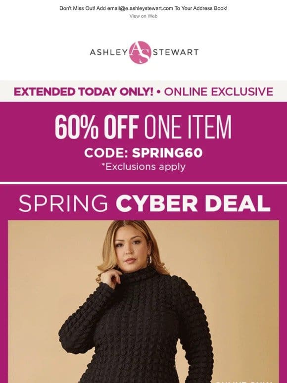 STARTS NOW! $14.99 Spring Cyber Deal