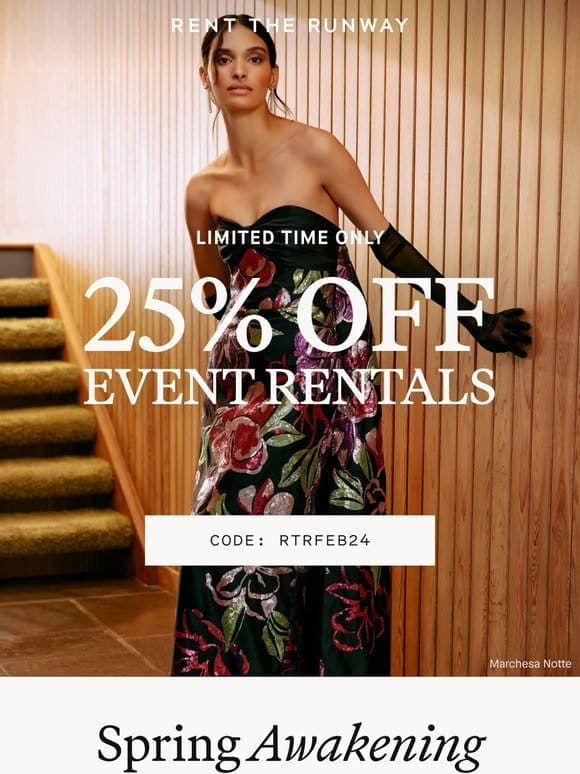 STARTS NOW: 25% off event rentals