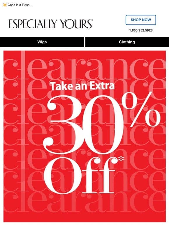 SURPRISE: Extra 30% Off Clearance!