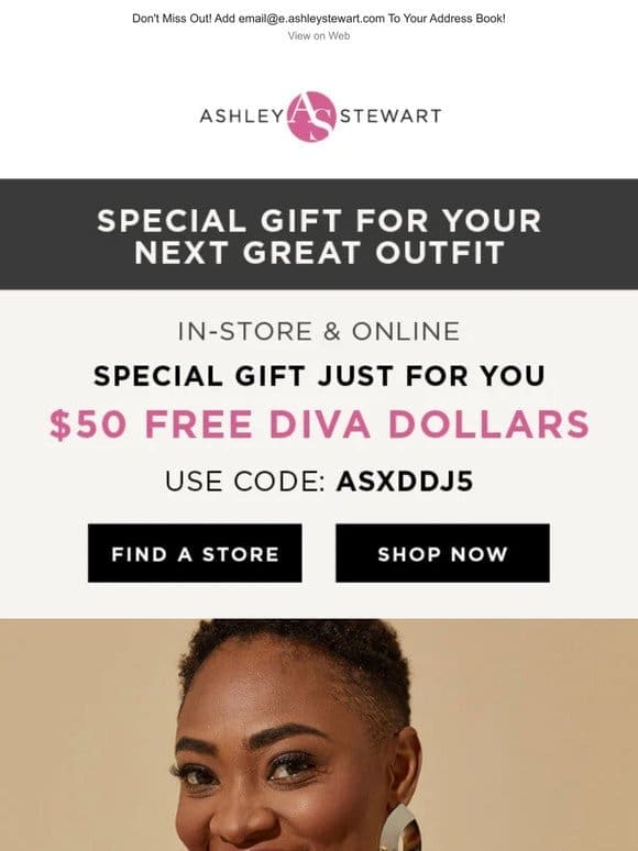 SURPRISE! You’ve Got FREE DIVA DOLLARS