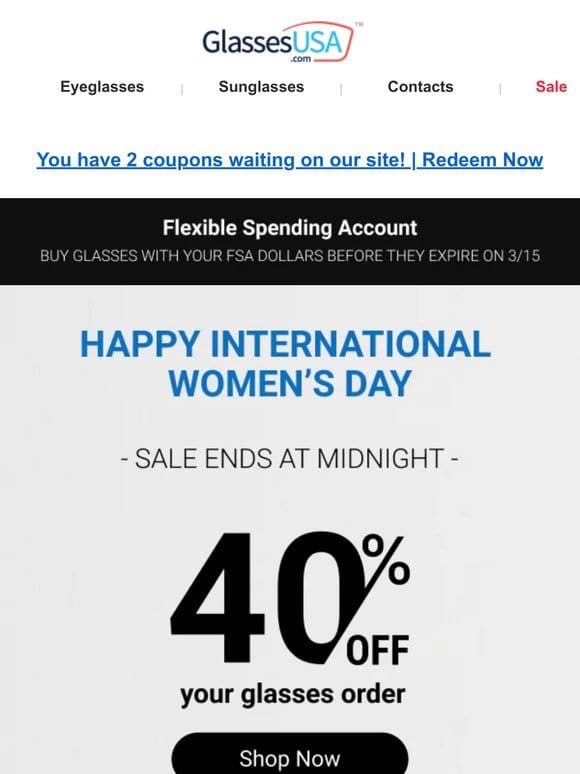 Sale ends midnight! Celebrate Int’l Women’s Day with HUGE savings for all