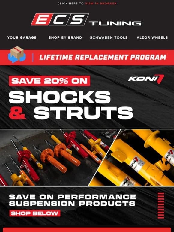 Save 20% On KONI Shocks and Struts