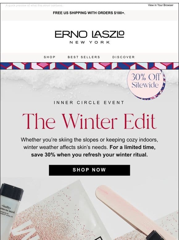 Save 30% on Winter Skincare