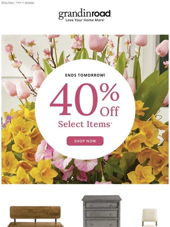 Save 40% on your new look for Spring
