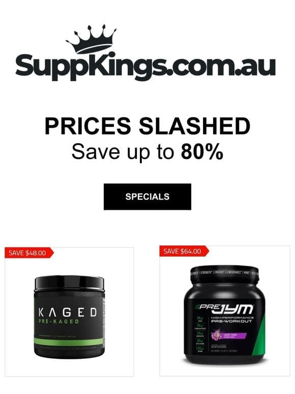 Save big on supplements! Up to 80% OFF Shop now at SuppKings.com.au