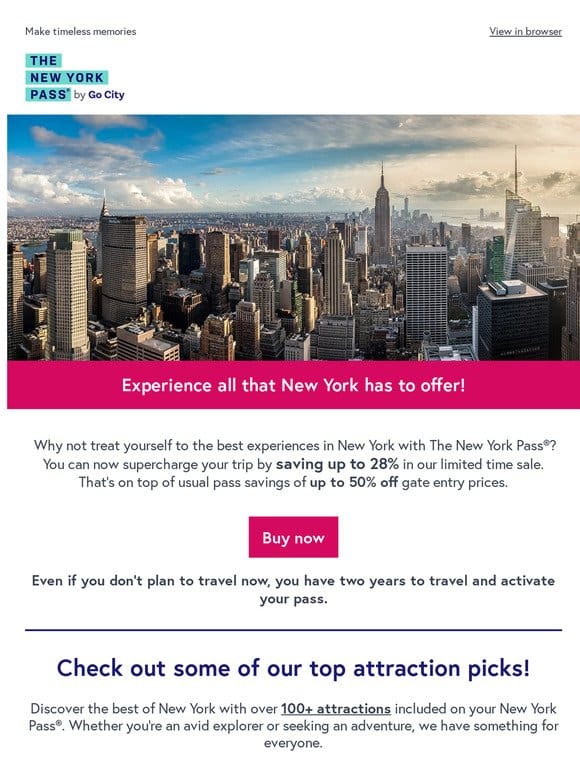 Save up to 28% NOW! Experience the best of New York