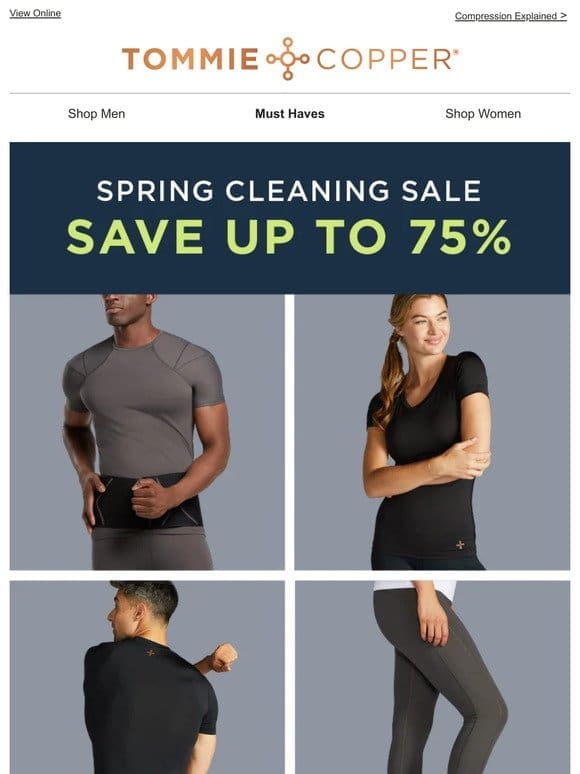 Save up to 75% during the Spring Cleaning Sale