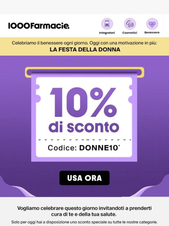 Sconti speciali per la festa della Donna