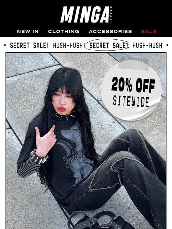 Secret Sale: 20% OFF SITEWIDE