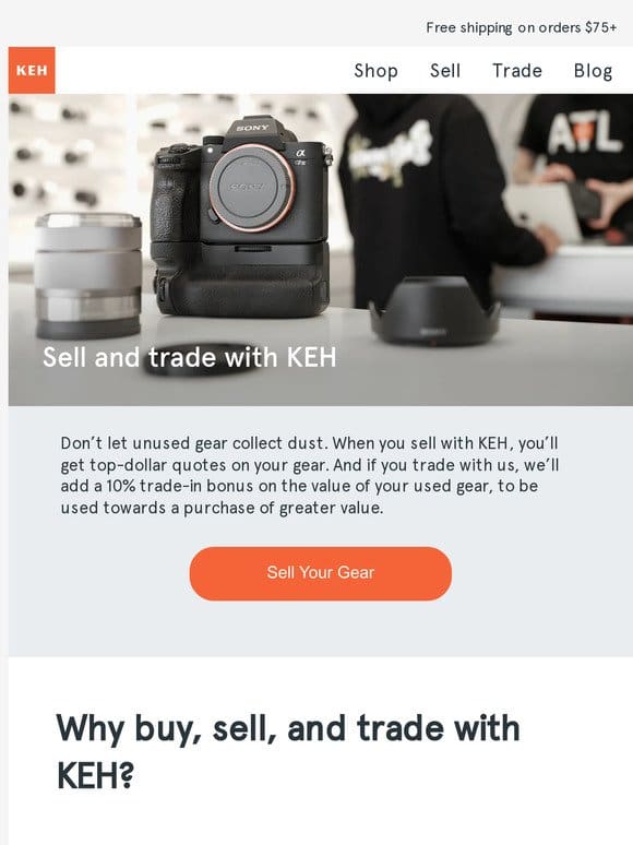 Sell your gear with KEH
