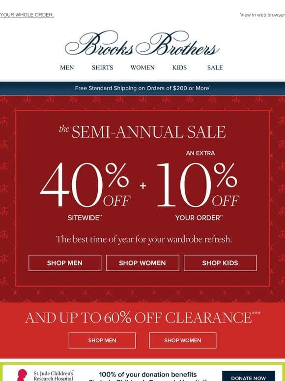 Semi-Annual Sale: 40% off sitewide + an EXTRA 10% off