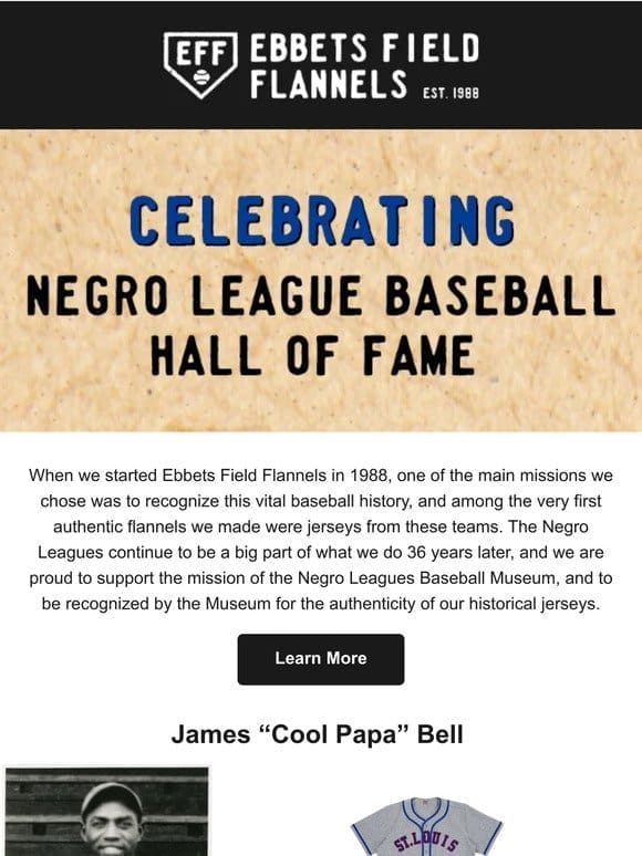 Shop Negro League Hall of Fame Flannels