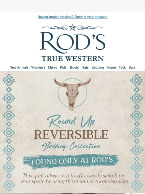 Shop Rod’s Exclusive Reversible Round Up Quilt
