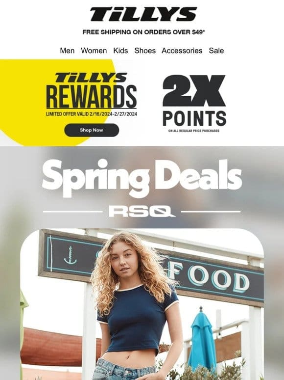 Spring Deals → Jeans， Tops， Tees and more