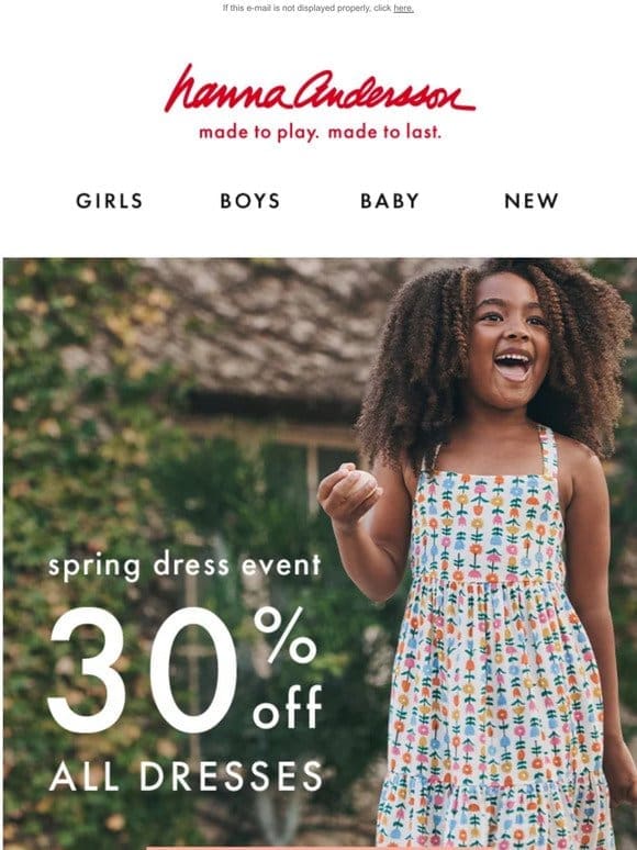 Spring Dress Event! 30% Off ALL Dresses