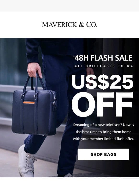 Spring Forward with an Exclusive US$25 Off Briefcases