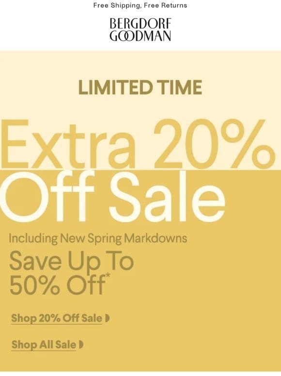 Spring Markdowns Now Available