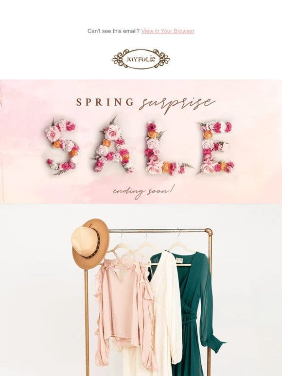 Spring Surprise Sale   Ends Tonight!