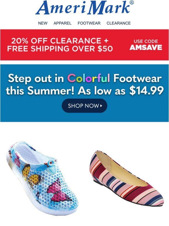 Step out in Colorful Footwear this Summer!!