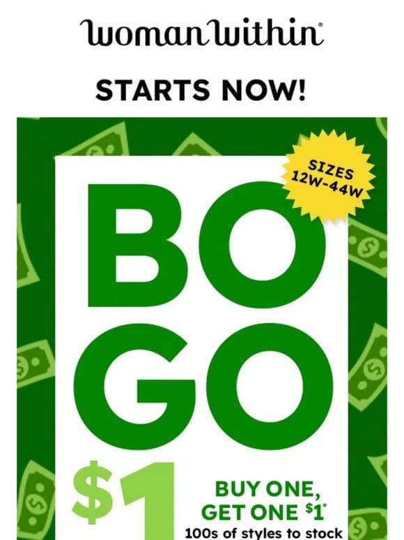 Stock Up With BOGO $1! Limited Time Only!