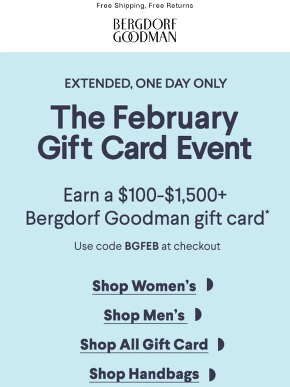 Surprise! Gift Card Event Extended!